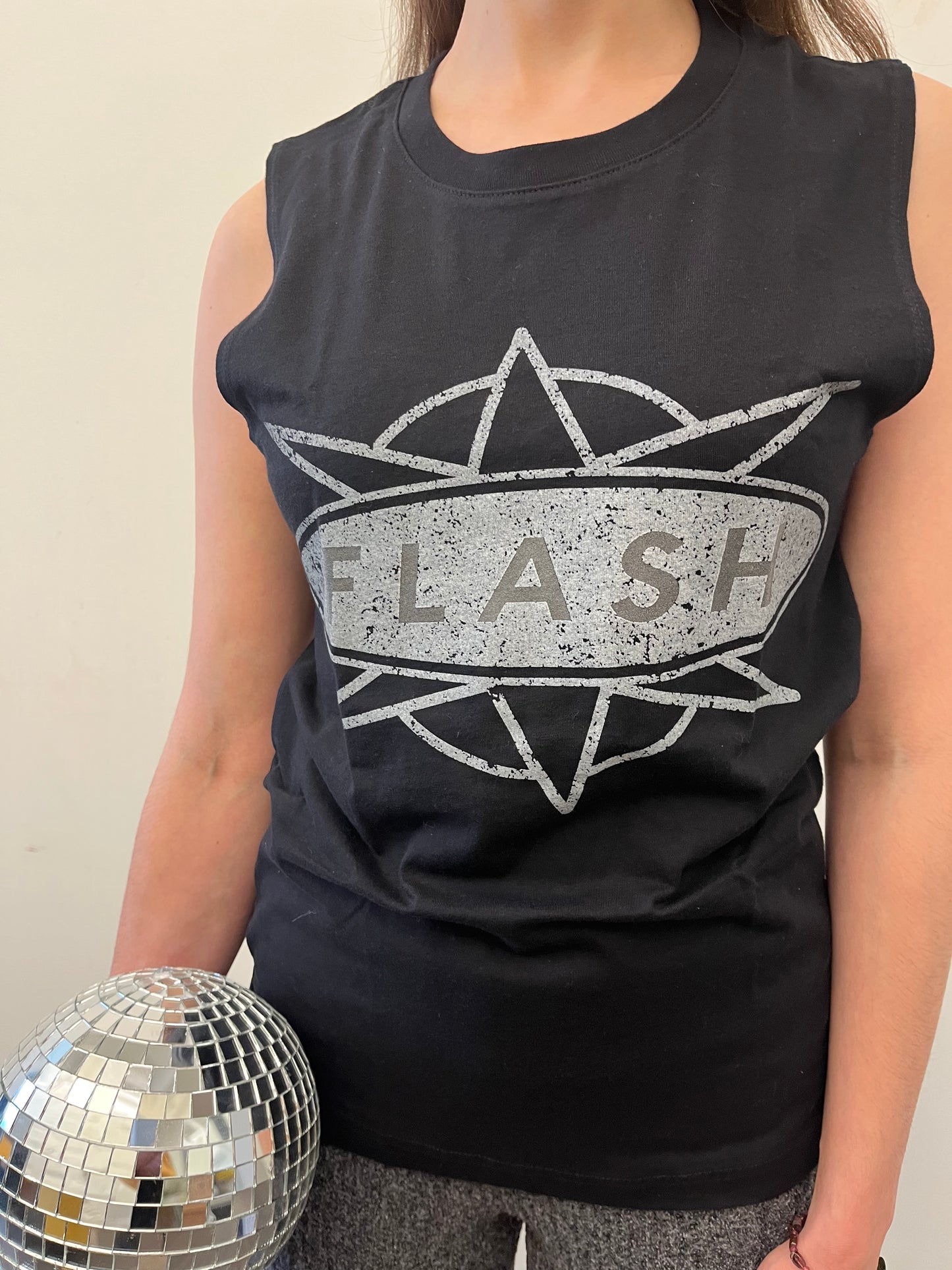 1305 Black Classic Distressed Muscle Tank Top