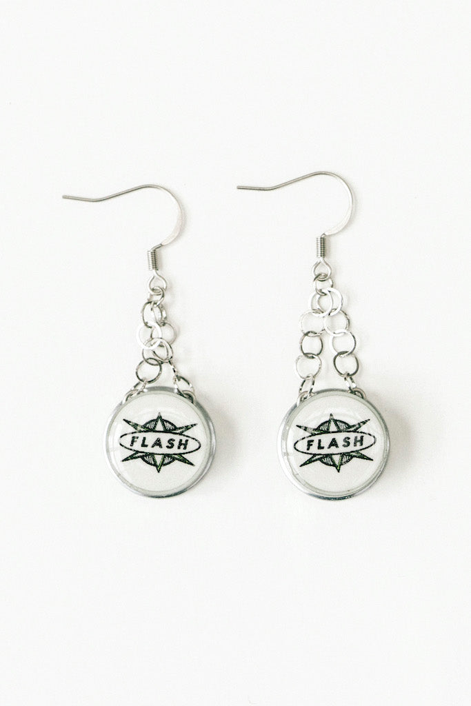 1005 - Flash Bullet Earrings in White