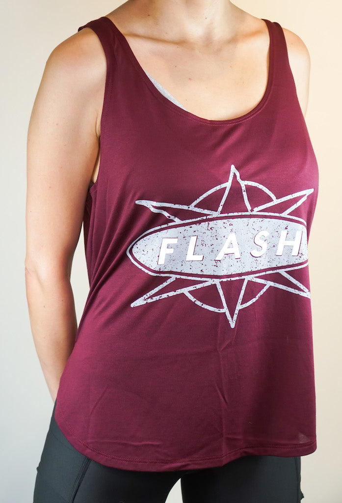 1303 Burgundy Classic Distressed Tank Top