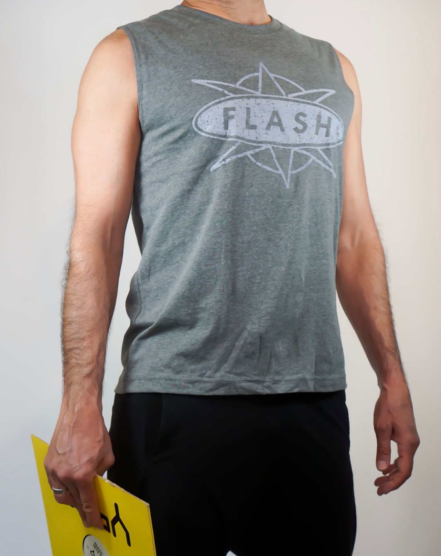 2001 Light Grey Classic Distressed Muscle Tank Top